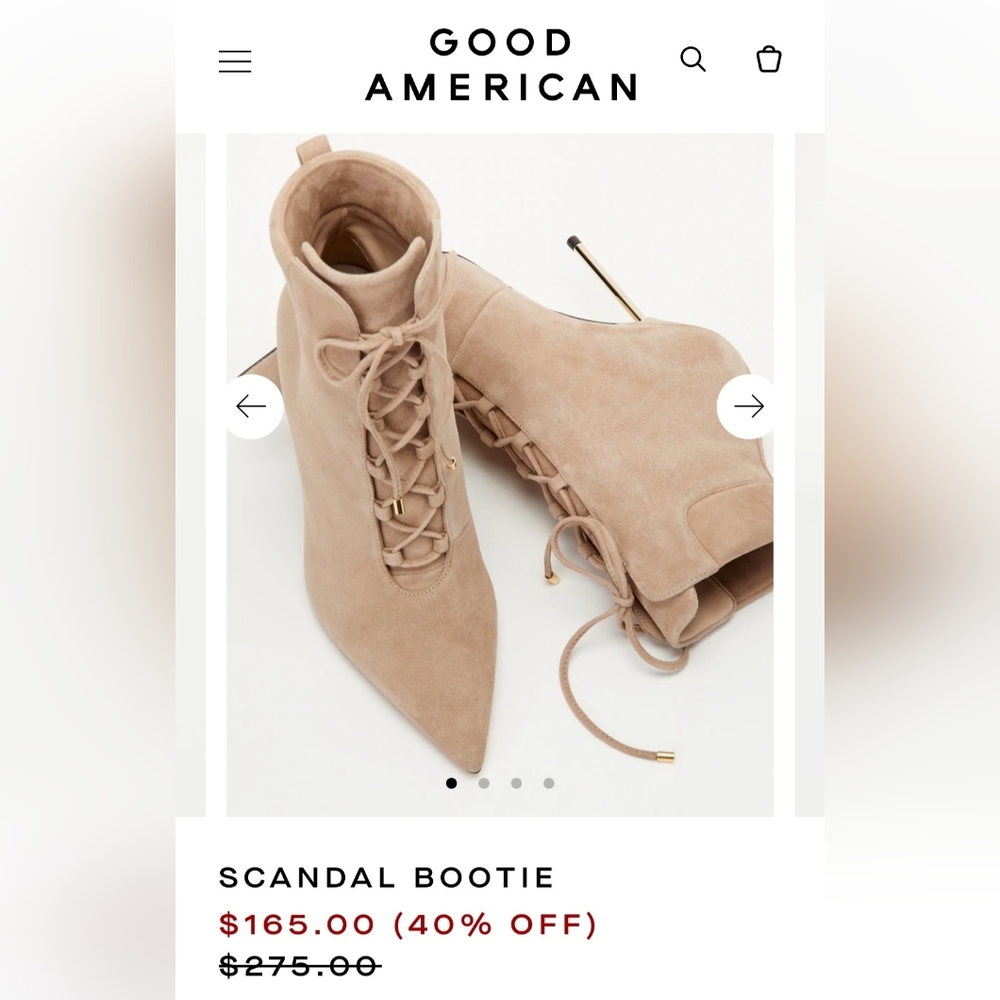 Good American Scandal Bootie size 9.5 *NEVER WORN!*